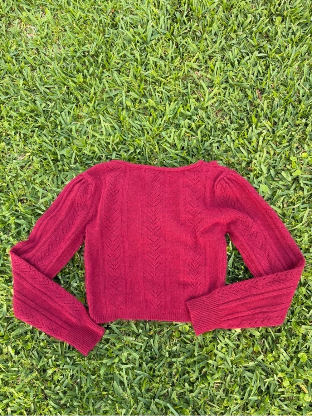 Topin Angora Wool Blend Ruffle Cardigan Raspberry Pink Grandmacore Coquette S - Picture 7 of 7